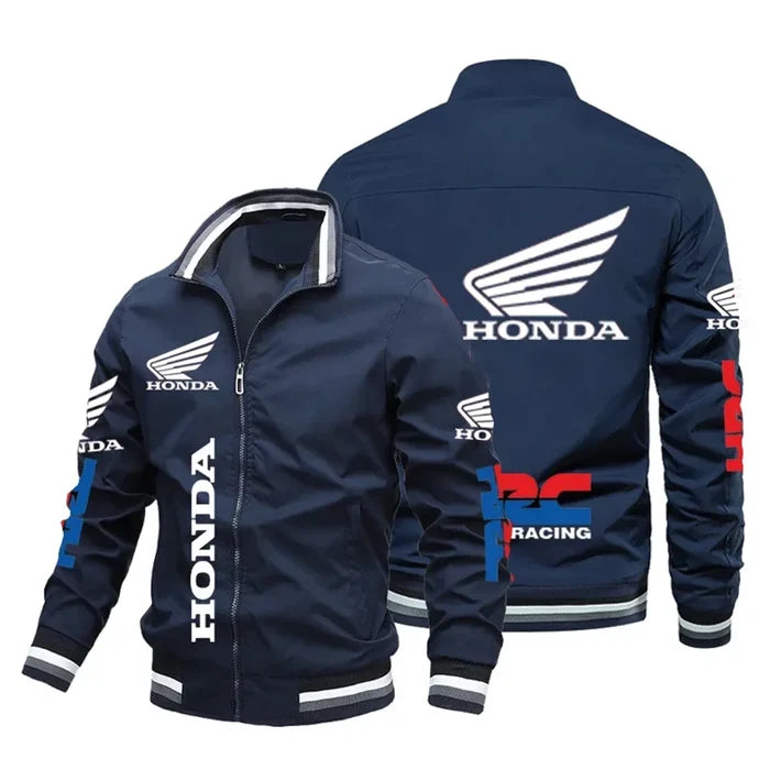 Leather Bomber Motorcycle Jacket with CE Armor