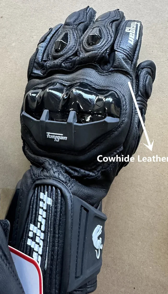 Leather Touchscreen Motocross Gloves