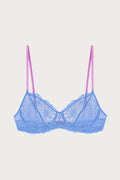 Lena Graphic Lace Underwire Bra Blue, Size UK 32D
