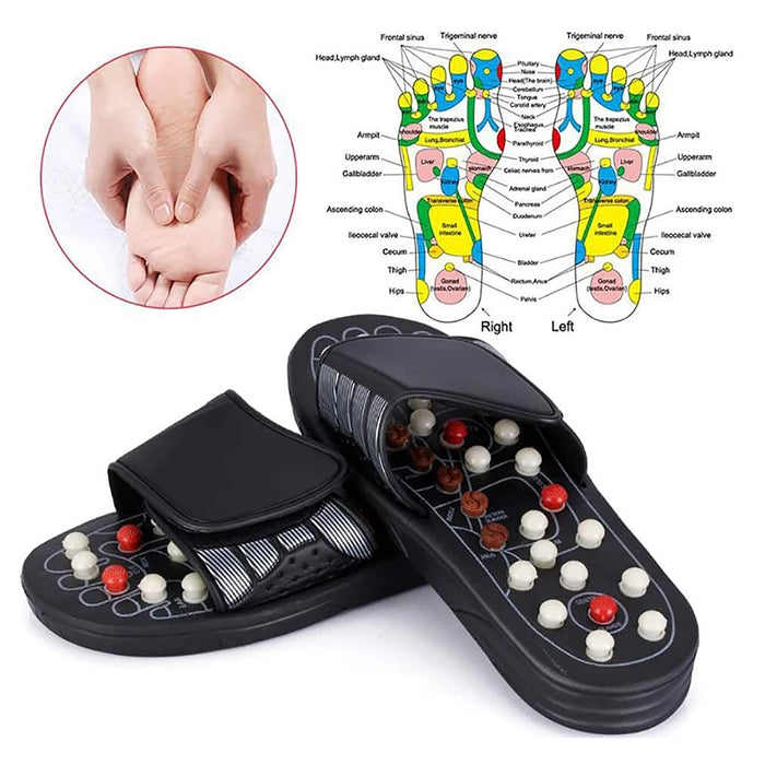 LMXA Acu-Step Reflexology Slippers – 39-Point Therapeutic Acupressure Massage Sandal with Adjustable Secure Strap for Plantar Fasciitis, Neuropathy, and Circulation Support