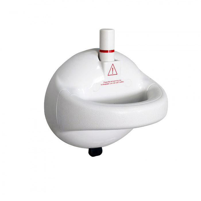 LMXA SteadyGrip Suction Bathroom Handle in White, side angle