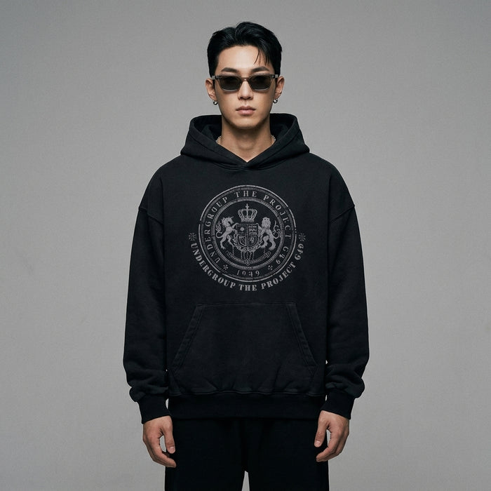 Sweat à capuche polaire ample homme noir - Koreanxwear - Taille M
