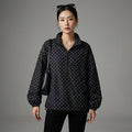 Veste loose à demi-zip à pois, style streetwear coréen. Idéale pour un look décontracté. - Taille XS