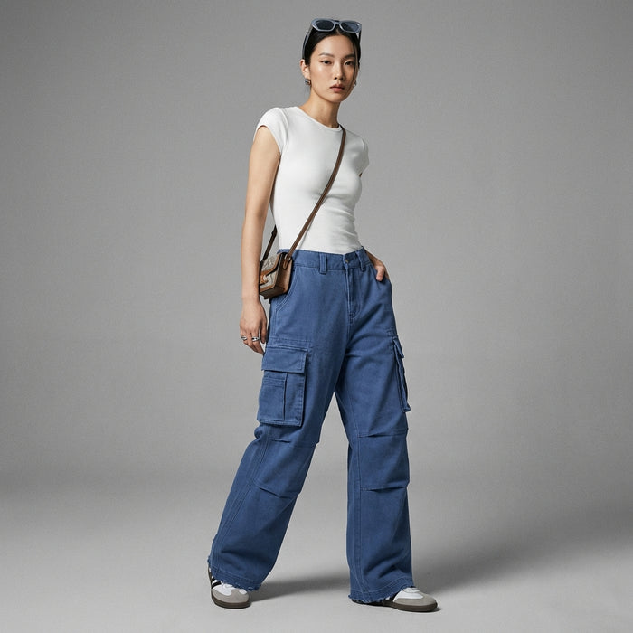 Pantalon cargo ample streetwear homme - Koreanxwear - Taille S