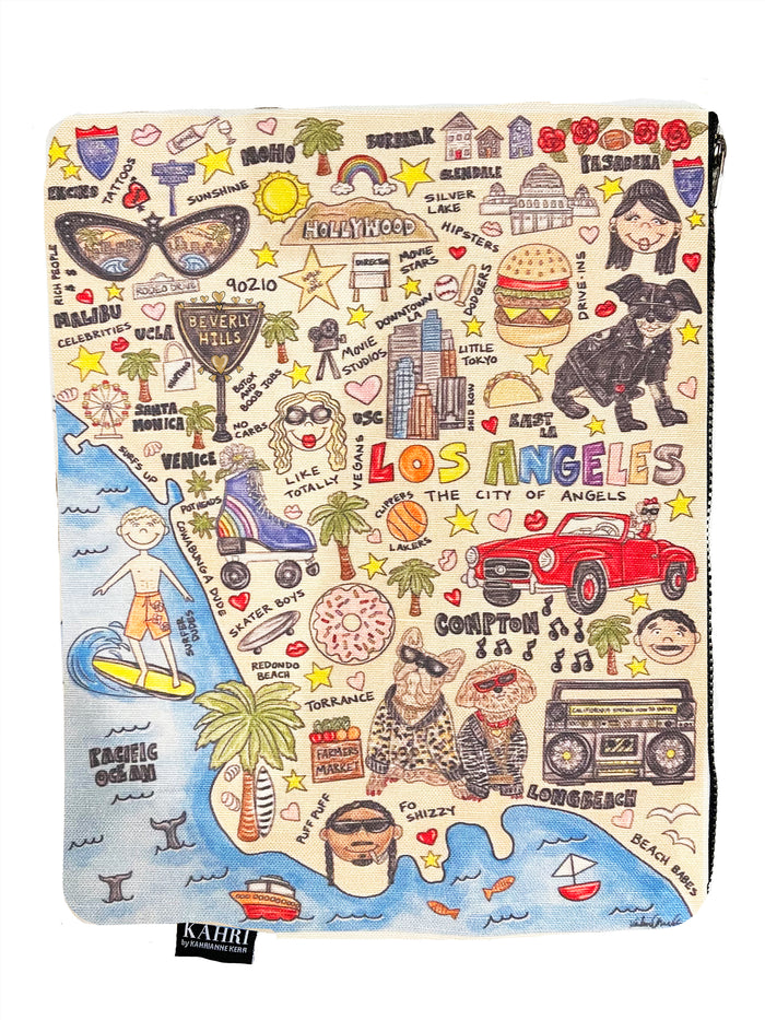 Los Angeles Map Clutch