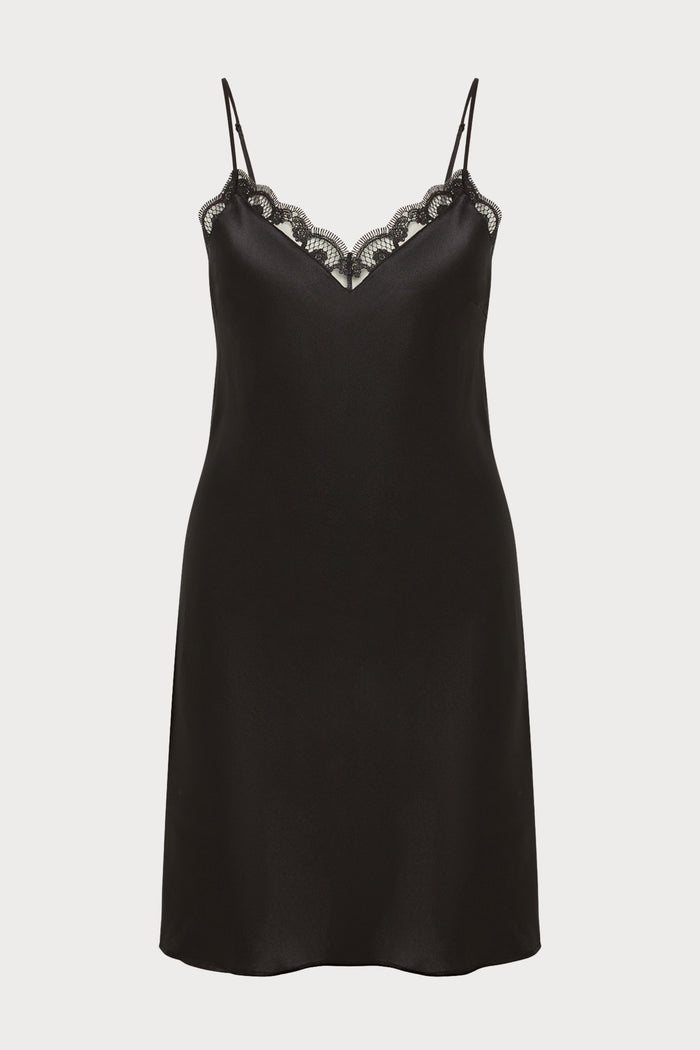 Simone Pérèle Love Me Black Silk & Embroidery Nightdress
