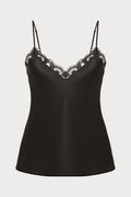 Love Me Black Silk & Embroidery Top, Size S (UK 8-10)
