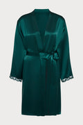 Love Me Emerald Silk & Embroidery Kimono, Size L-XL