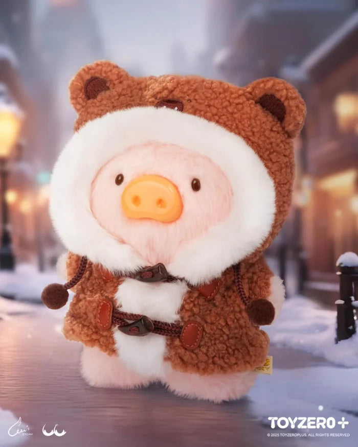 LULU THE PIGGY OOTD - CLOTHES SET (TEDDY SET) - Preorder; stuffed animal in a cozy coat, perfect for winter adventures.