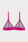 Luna Tulle Triangle Bra in Wine