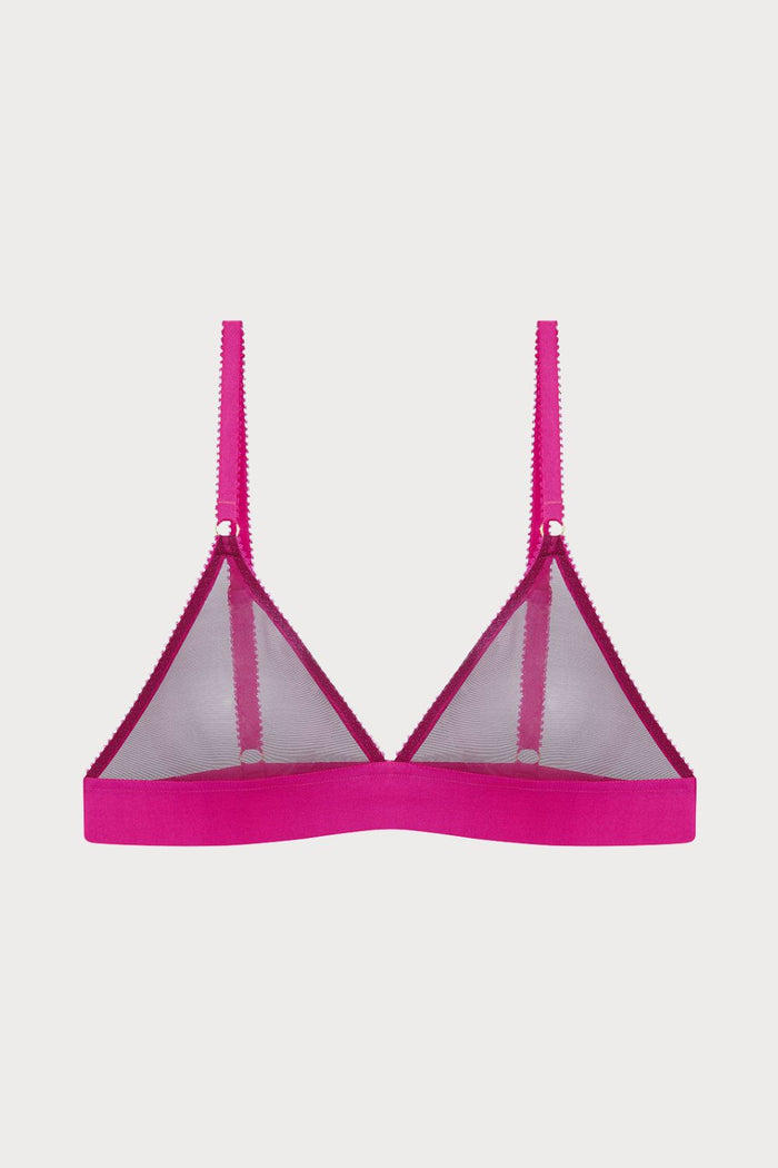 Luna Tulle Triangle Bra in Wine