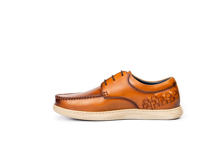 Marina: Weaved Cognac Derby
