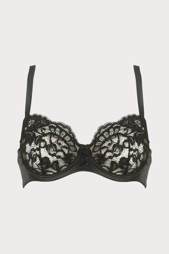 Marlene Underwired Bra with Swarovski Crystals in Black