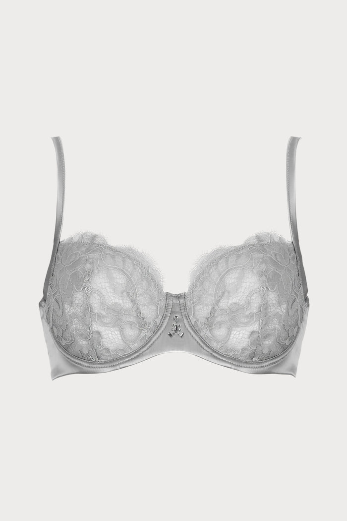 Marlene Underwired Bra with Swarovski Crystals in Grey, Size UK 32C