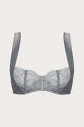 Marlene Underwired Bra with Swarovski Crystals in Grey
