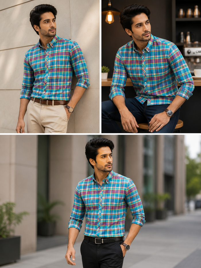 MEN'S FEROZI CHECK CASUAL SHIRT