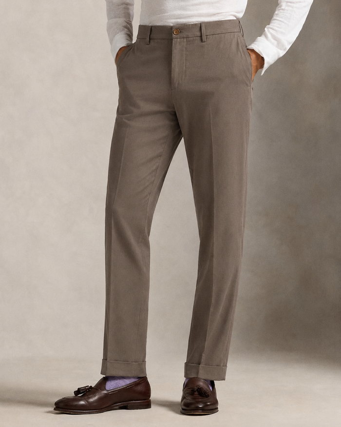 Men's Ralph Lauren Button Linen Pants (Khaki)