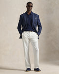 Men's Ralph Lauren Button Linen Pants (White)