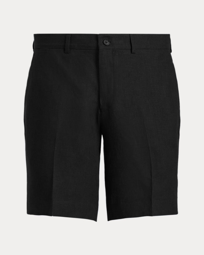 Men's Ralph Lauren Button Linen Shorts (Black)