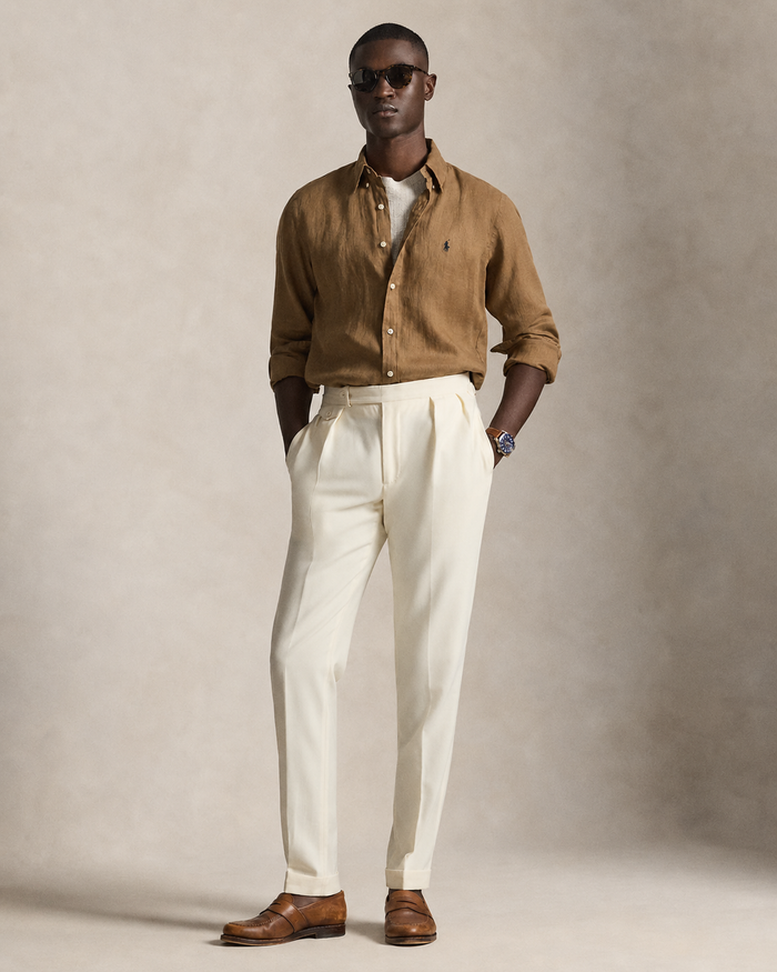 Men's Ralph Lauren Linen Shirt (Brown)