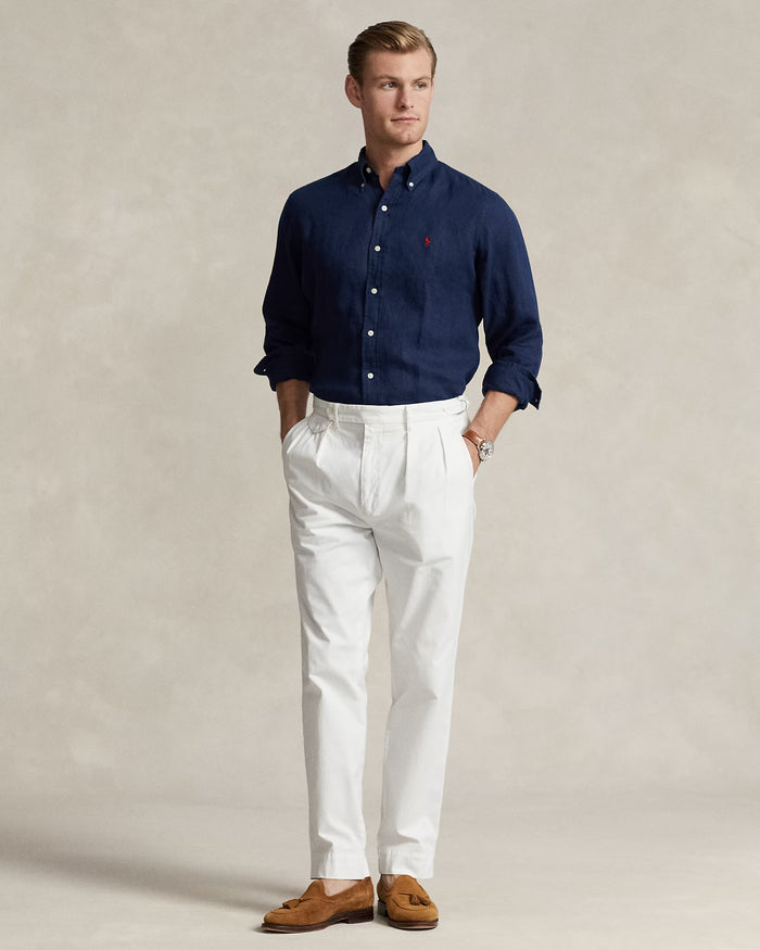 Men's Ralph Lauren Linen Shirt (Navy Blue)