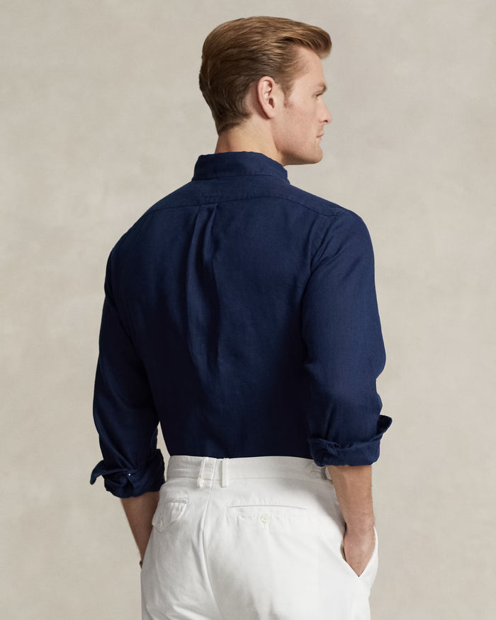 Men's Ralph Lauren Linen Shirt (Navy Blue)