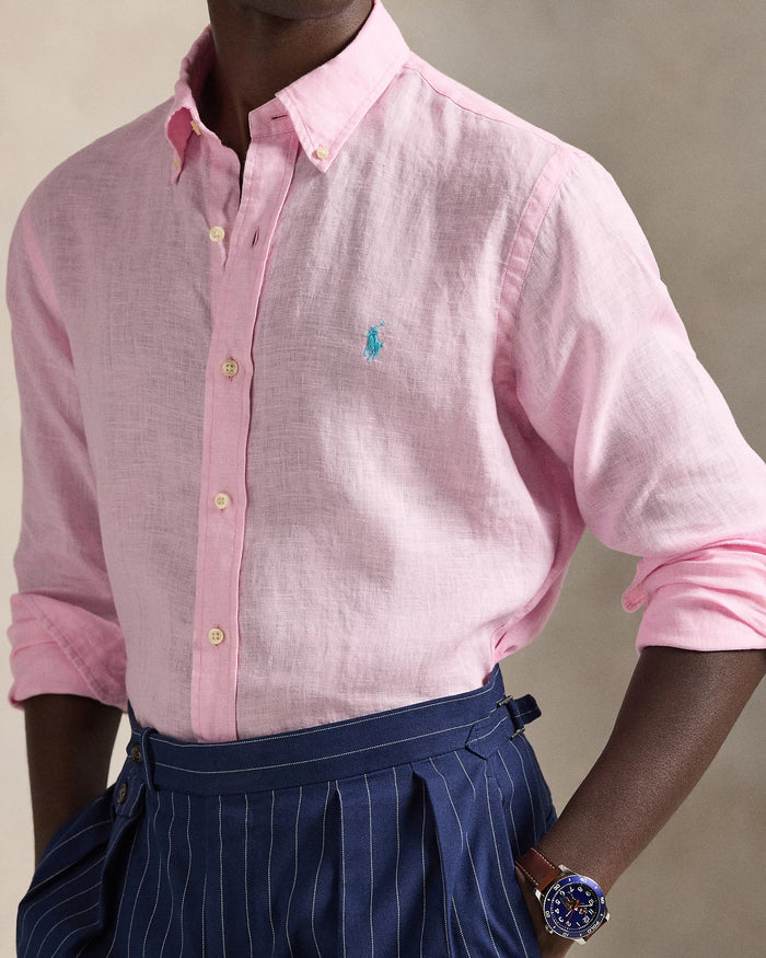 Men's Ralph Lauren Linen Shirt (Pink)