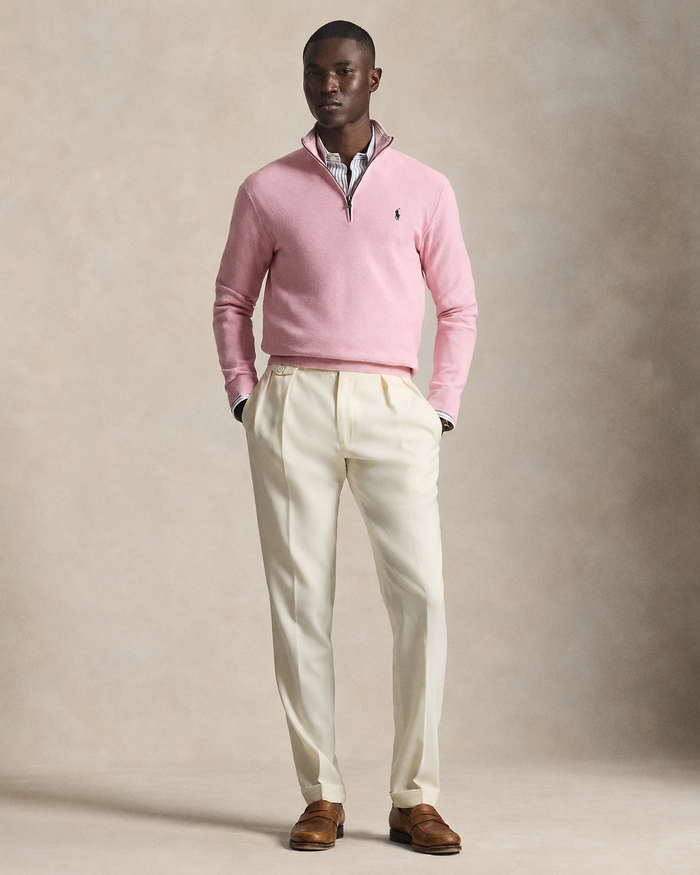 Men's Ralph Lauren Quarter-Zip Sweater (Baby Pink)