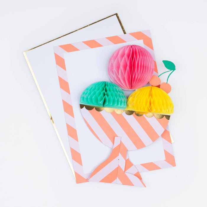 Meri Meri - Honeycomb Ice Cream Sundae Birthday Card