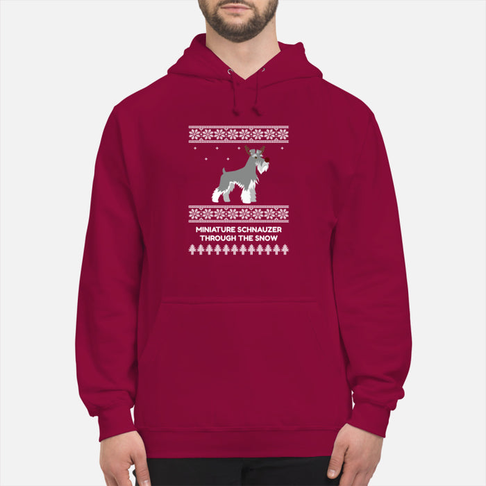 Miniature Schnauzer Through The Snow - Unisex Hoodie