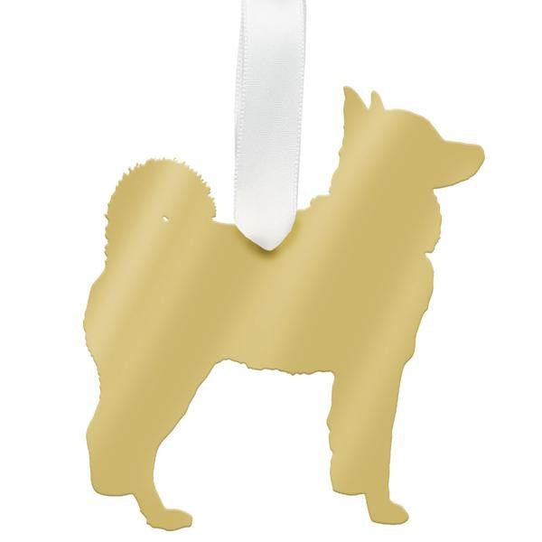 Moon & Lola Mirrored Gold Ornament - Husky.