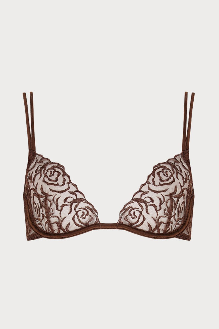 Muse by Coco de Mer Rosalia Plunge Bra Cocoa