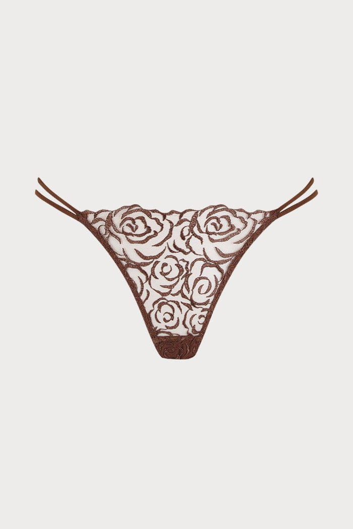 Muse by Coco de Mer Rosalia Thong Cocoa