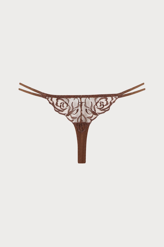 Muse by Coco de Mer Rosalia Thong Cocoa