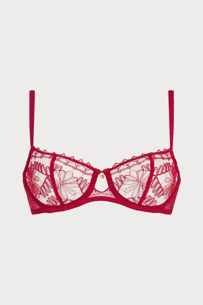 Mystery of Love Cherry Lace Half Cup Bra