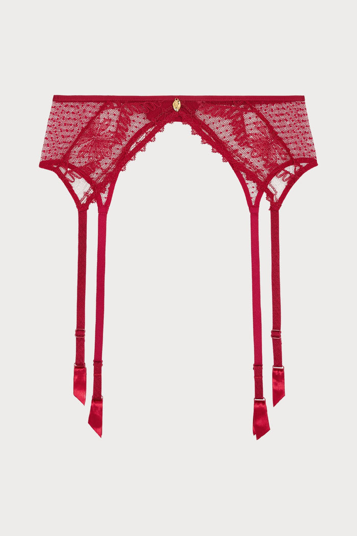 Mystery of Love Cherry Lace Suspender Belt