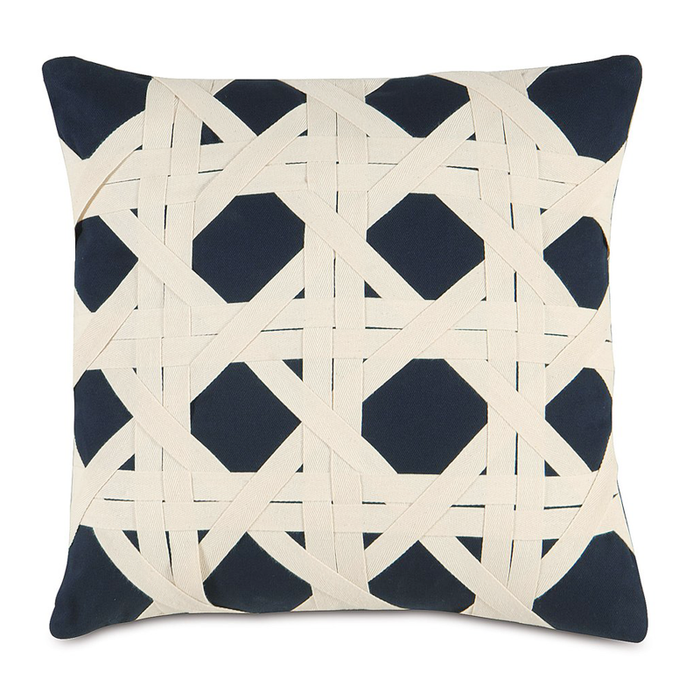 Navy Caning Pillow.