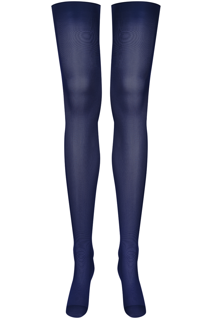 Maison Close Navy Cut & Curled Stockings 40 Denier - Naughty Knickers