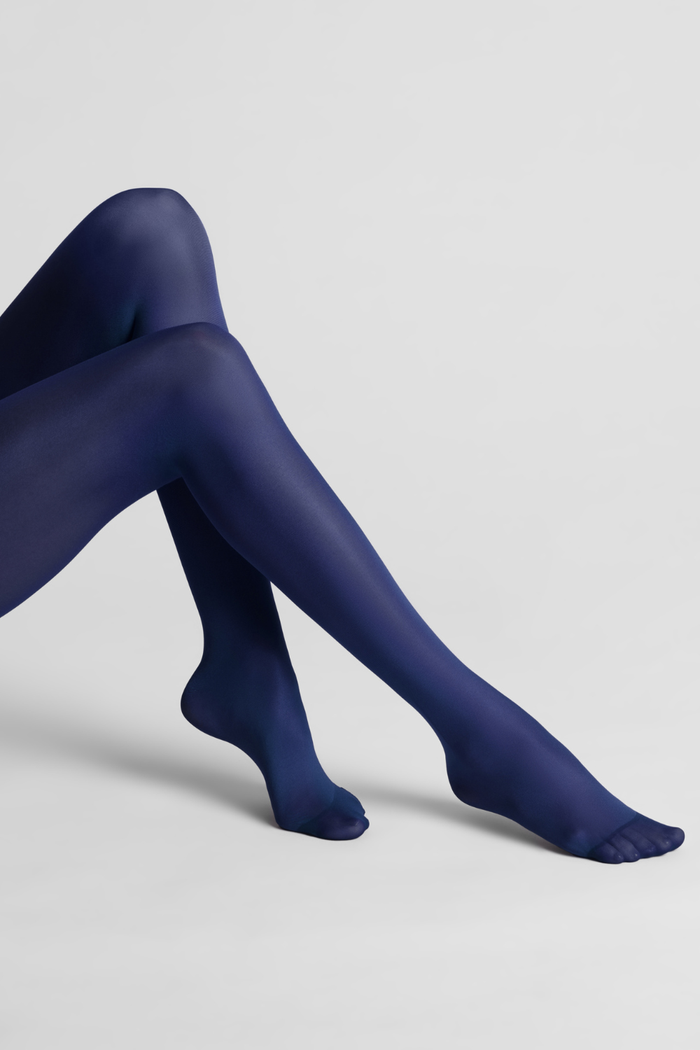 Maison Close Navy Cut & Curled Stockings 40 Denier - Naughty Knickers