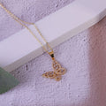 Necklace - Women's Inlaid Zircon Butterfly Necklace