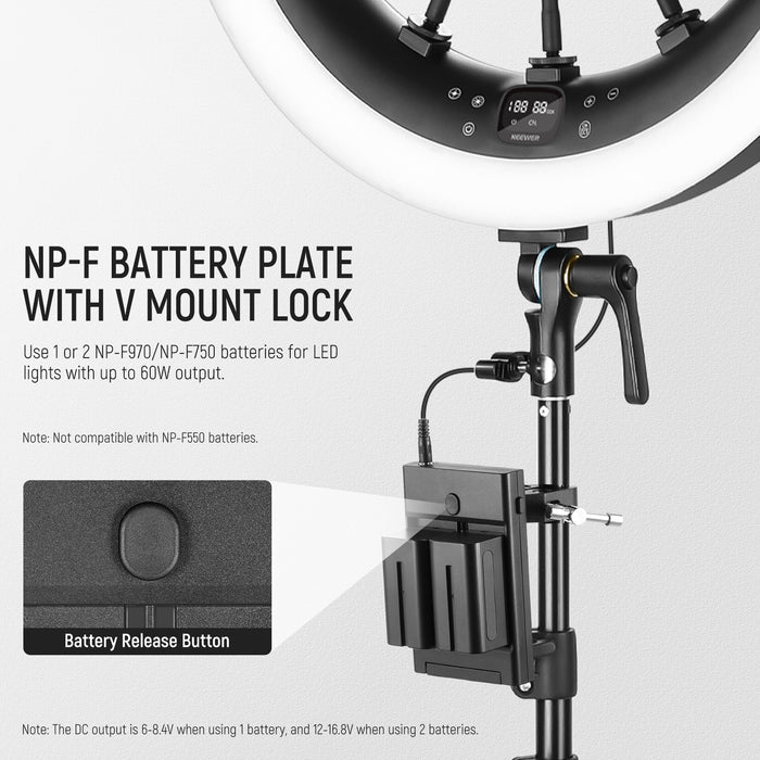 NP-F battery plate with V mount lock