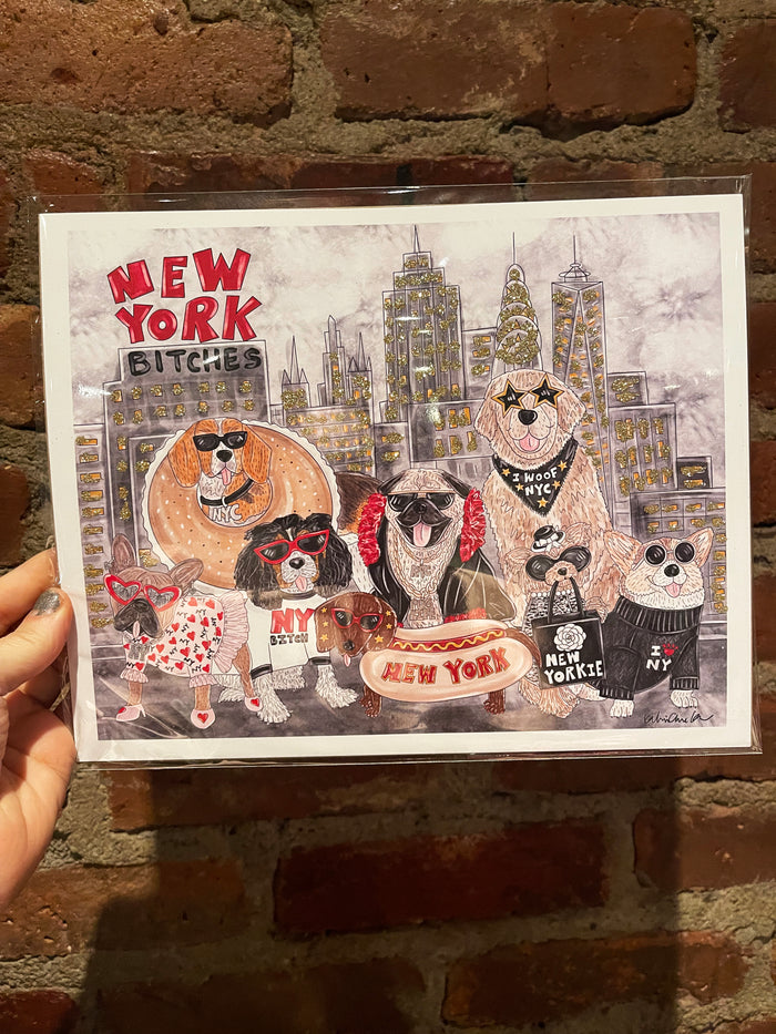 New York Bitches Glitter Art Print