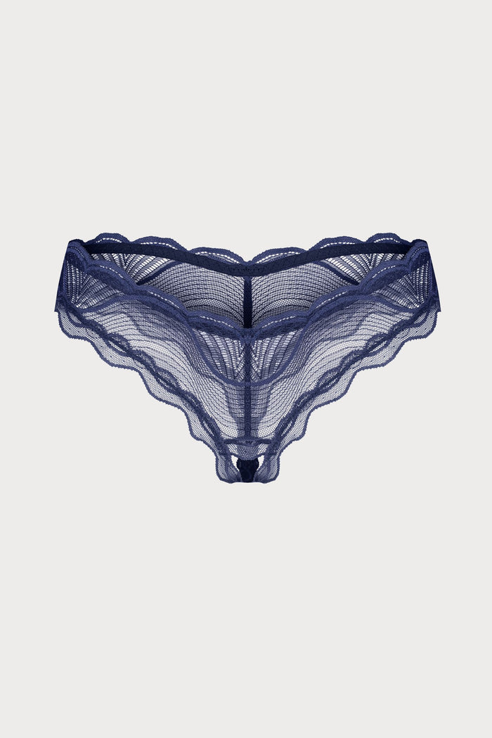 Nightly Blue Crotchless Thong