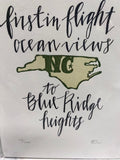 North Carolina Print - "First In Flight Ocean Views to Blue Ridge Heights".