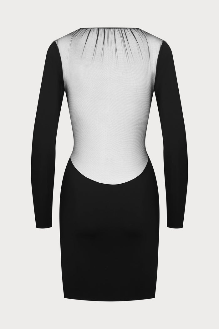 Scandale Nuit Fauve Long Sleeve Short Dress Black
