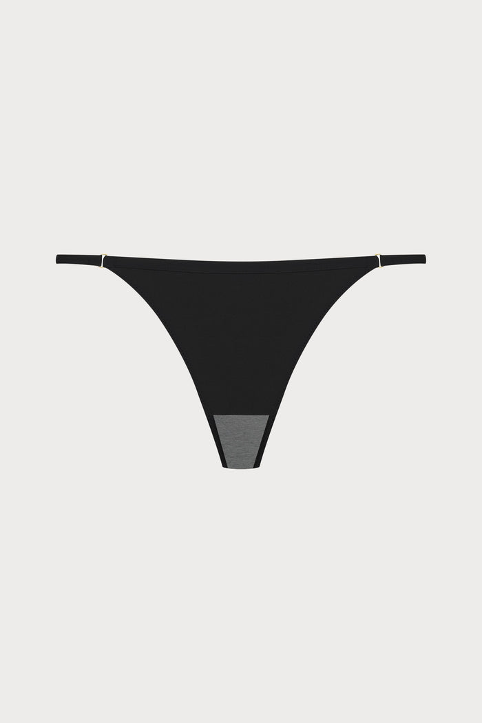 Scandale Nuit Fauve Openable Mini Thong Black