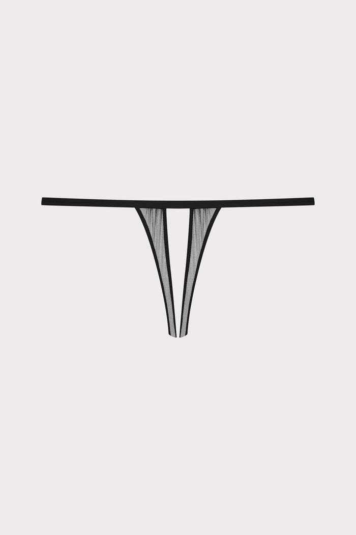 Scandale Nuit Fauve Openable Mini Thong Black