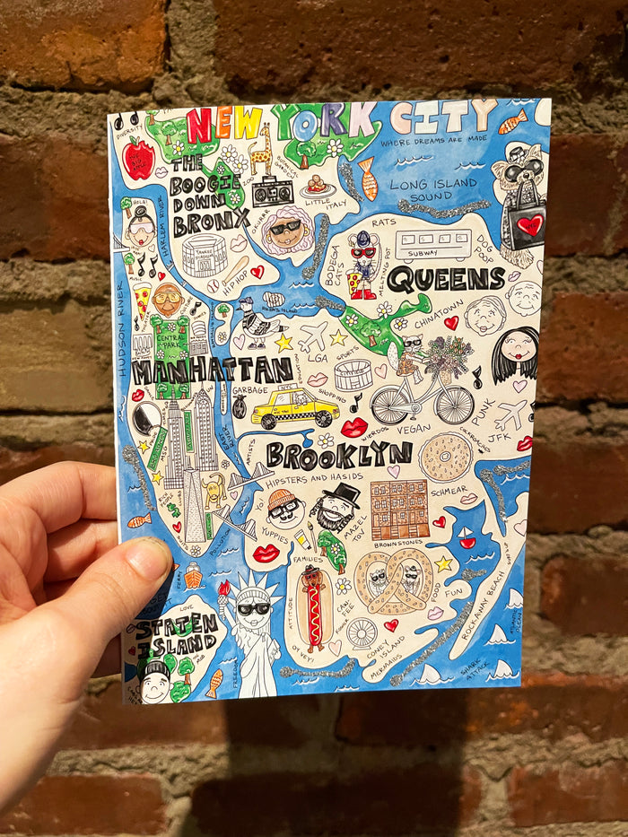 NYC Map Glitter Card