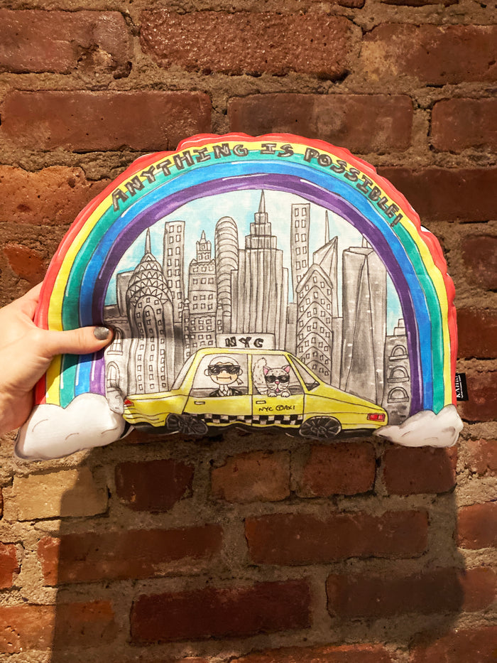 NYC Rainbow Pillow
