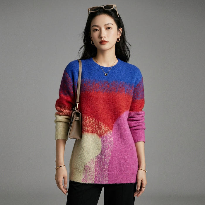 Pull oversize col rond manches longues streetwear - Koreanxwear - Taille S